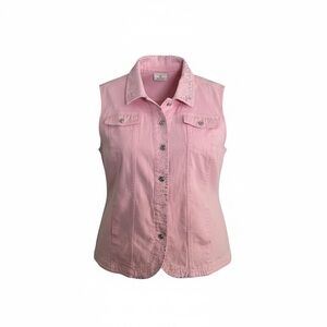 Pink Sleeveless Rhinestone Vest